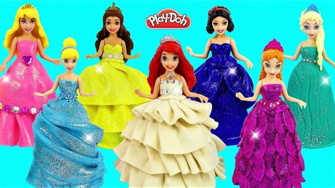 Diy Making Amazing Play Doh Dresses With Glitter For Disney Princess