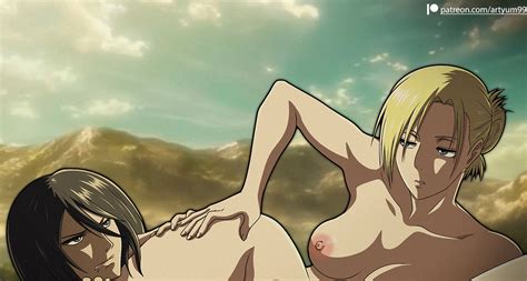 Rule 34 2girls Annie Leonhardt Artyum99 Attack On Titan Breasts Catfight Fight Incomplete