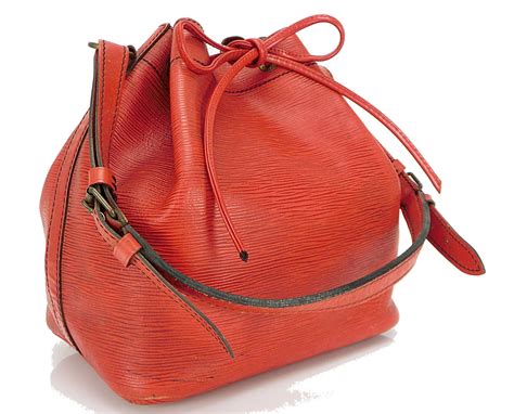 Vintage Louis Vuitton Petit Noe Red Epi Leather Bucket Bag