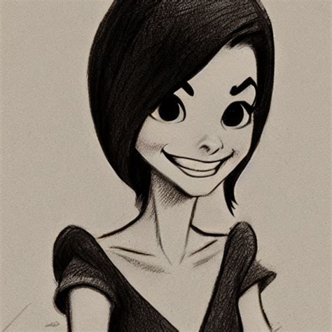 Krea Ai Milt Kahl Pencil Sketch Of Victoria Justice Disney