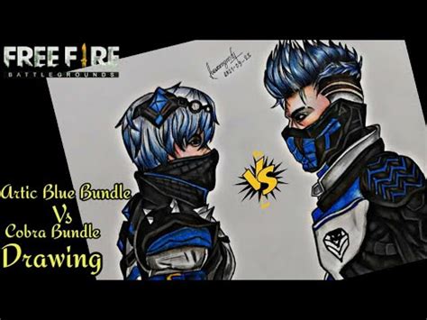 Kaku Arts Artic Blue Bundle Vs Cobra Bundle Freefire Drawing FF