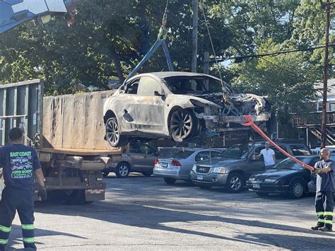 Fully Involved Tesla Car Fire Takes 42 Minutes To Extinguish Stamford