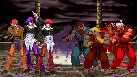 MUGEN KOF 八神庵 VS 殺意隆殺意肯殺意春麗豪鬼 Street fighter characters Capcom