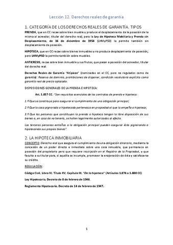 Leccion Derechos Reales De Garantia Pdf