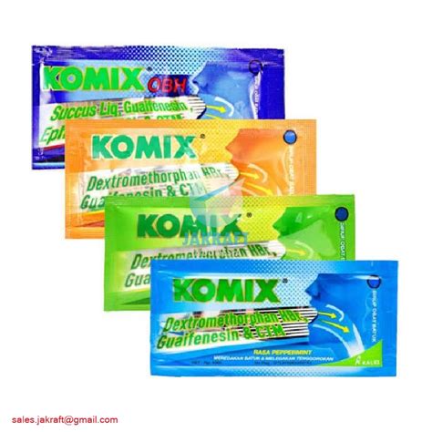 1pcs Komix Syrup For Cough And Cold Packaging 7 Ml Sachet All Variants Of Complete Flavor