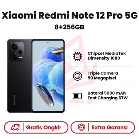 Xiaomi Redmi Note 12 Pro 5G 8 256GB Garansi Resmi Topsell Indonesia