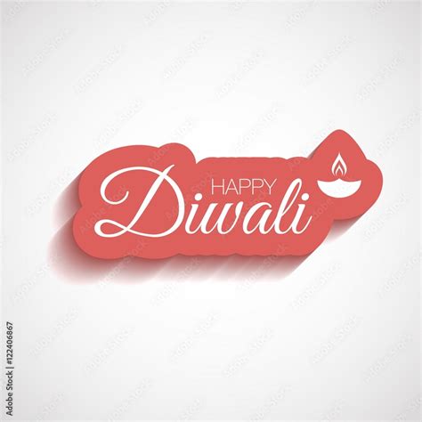 vector illustration with happy diwali word lettering greeting card ...