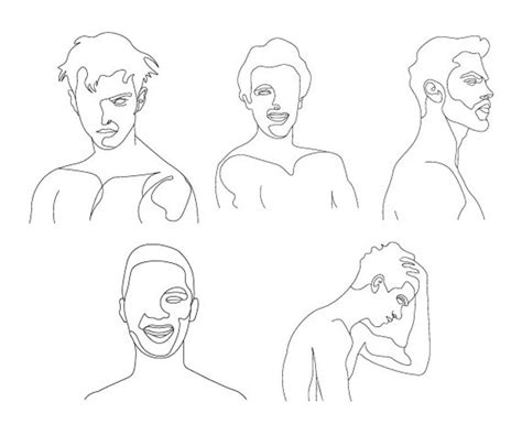 Man Line Art SVG Bundle Male Face Simple Line PNG Masculine Abstract Doodle Minimalist Naked Men