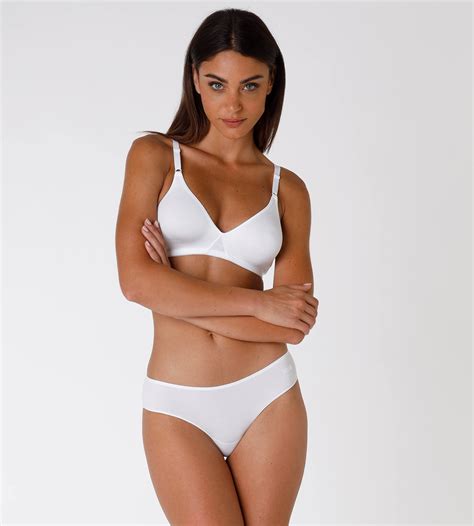 Bipack Reggiseni Senza Ferretto Cotton Line In Cotone Bianco