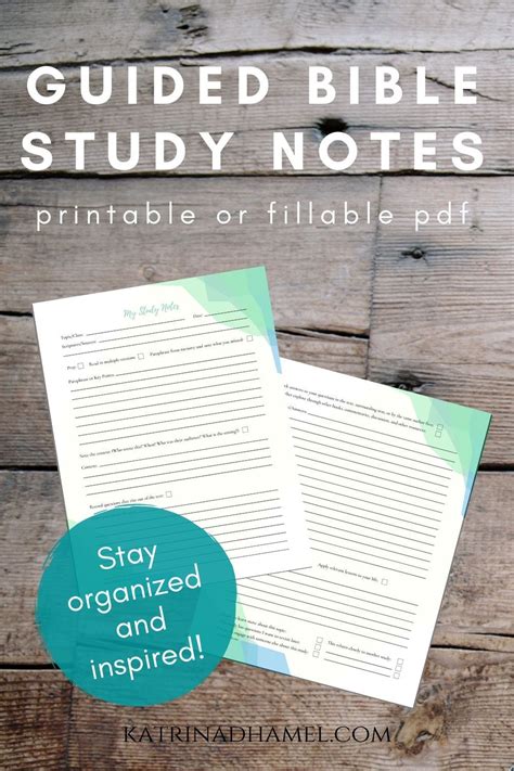 Guided Bible Study Notes Printable Or Fillable Pdf Bible Study Notes