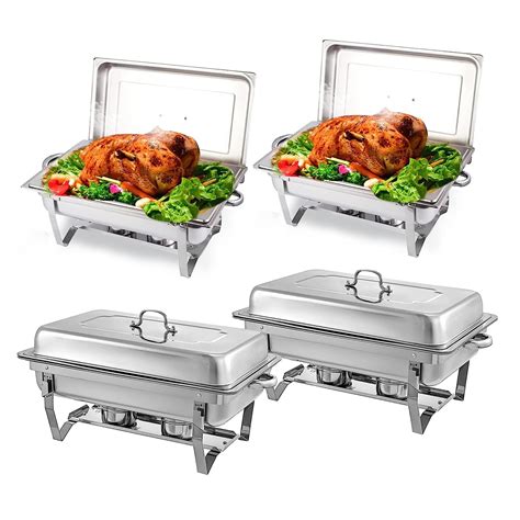 PRIJESSE 4 Pack 8QT Chafing Dish High Grade Stainless Steel Commercial