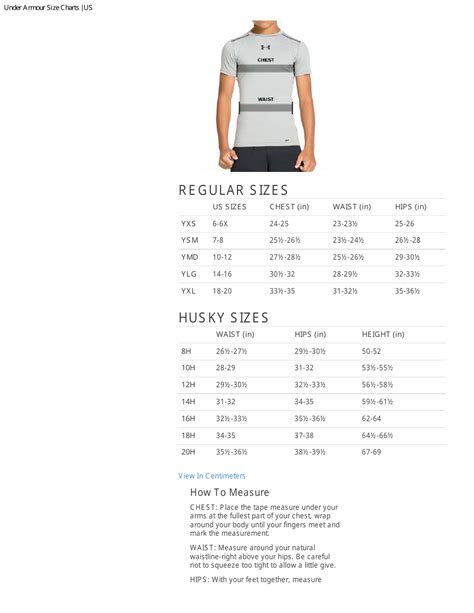 Sportswear Size Chart Under Armour Big Pictures Download Printable Pdf Templateroller