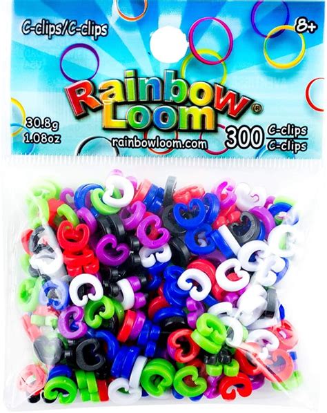 Amazon Official Rainbow Loom Multi Coloured C Clips 300 Clips Per