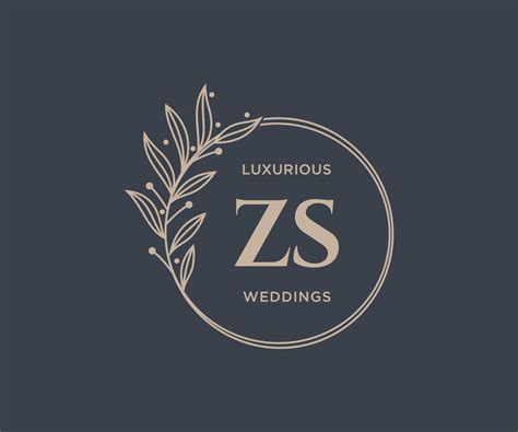 Zs Initials Letter Wedding Monogram Logos Template Hand Drawn Modern