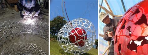 Custom Design Stainless Steel Red Cherry Garden sculpture