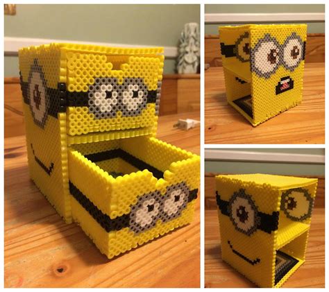 Minions Perler Beads 3d Perler Bead Beaded Boxes Images And Photos Finder