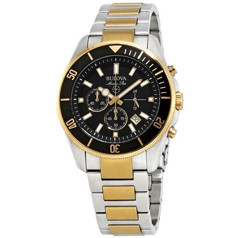 Bulova Marine Star Chronograph Black Dial Mens B