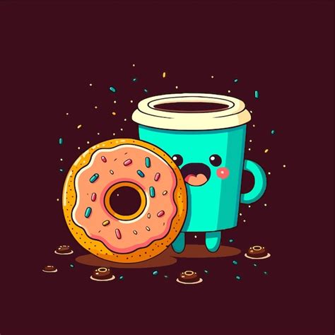 Premium Vector Donut And Coffee Shop Bakery Store Logo Cartoon