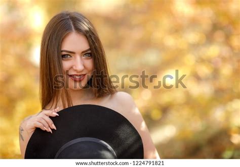 Beautiful Naked Woman Black Hat On Stock Photo Shutterstock