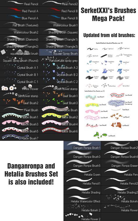 Serketxxis Brushes Mega Pack For Csp By Serketxxi On Deviantart