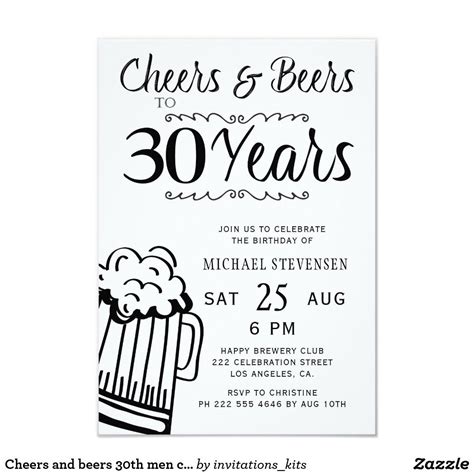 Cheers And Beers 30th Birthday Invitation