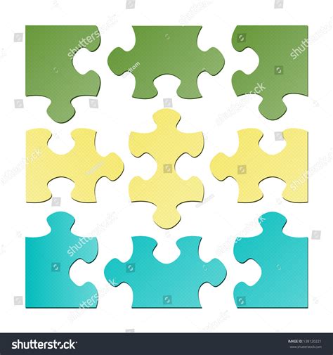 Set Nine Isolated Puzzle Pieces Isolated Stock Vector (Royalty Free ...