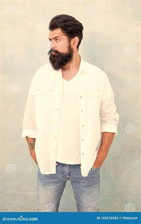 Concepto De Masculinidad Barba Larga Hipster Y Bigote Brutalidad