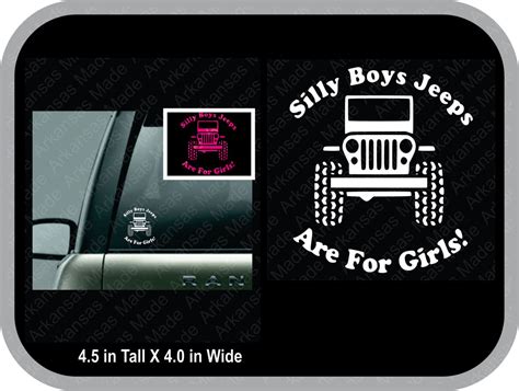 Silly Boys Jeeps Are For Girls Truck Decal Trucks And Girls Truck Decals Customized Ts