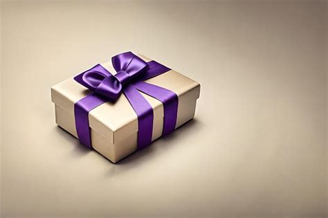 Premium AI Image | A gift box with a purple ribbon and a purple bow