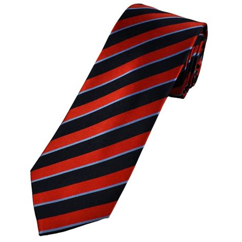 Tresanti Celeste Red Light Blue Navy Striped Men S Silk Designer Tie