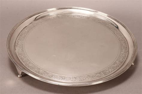 George Iii Scottish Sterling Silver Salver Hallmarked Trays