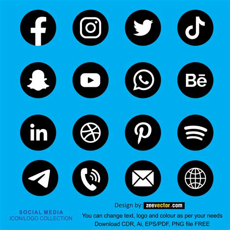 Social Media Icons Vector Free Vector Design Cdr Ai EPS PNG SVG