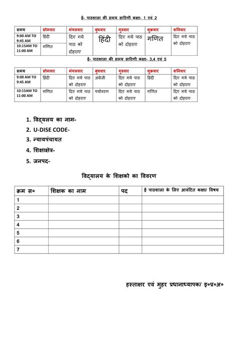 मिशन प्रेरणा ई पाठशाला फेज 2 की समय सारिणी कक्षा 1 2 3 4 व 5 देखें Get Primary Ka Master