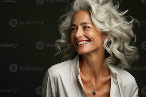Portrait Of Beautiful Mature Woman Generative AI Stock Photo At Vecteezy