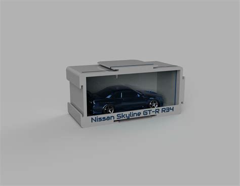 STL File Hanging Exhibit For Models Hot Wheels Nissan Skyline GT R R Box Design To