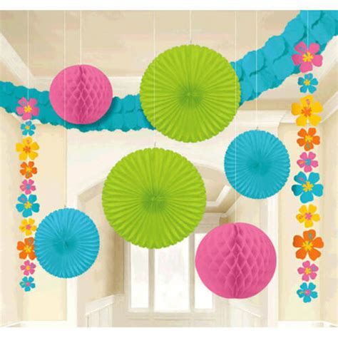 Hibiscus Hanging Room Decorating Kit ~luau Summer Hawaiian Birthday Party Supply Ebay