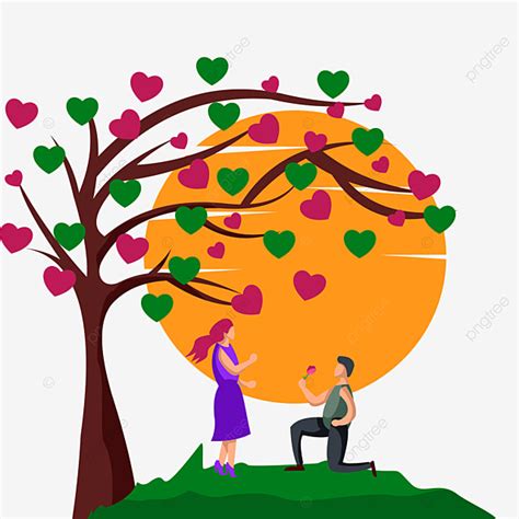 Romantic Couple Fallin In Love Valentine Day Love Heart PNG And