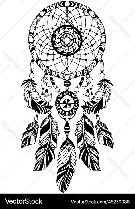 Native american indian dreamcatcher tattoo Vector Image