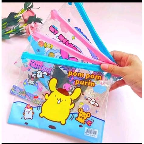 Jual TEMPAT PENCIL SANRIO POUCH TRANPARAN KARAKTER SANRIO SERBAGUNA