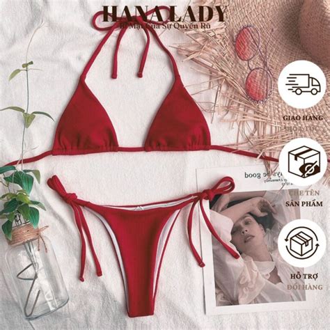 Bikini Mảnh Đi Biển Bồ Đồ Tắm Lọt Khe Sexy Gợi Cảm Đủ Size BN Hana Lady