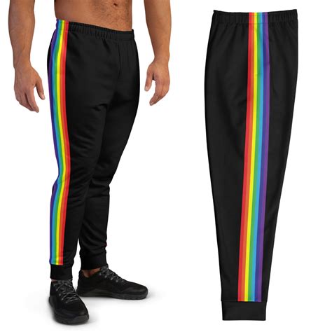 Striped Rainbow Pride Joggers Men And Women Rainbow Stripes Etsy