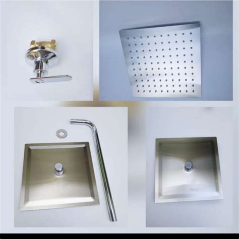 Promo PAKET WALL SHOWER HEAD RAINFALL 10 INCH STOP KRAN TANAM PIPA