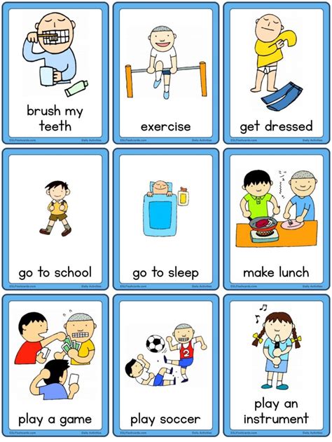 Daily Activities Set 2 ESL Flashcards