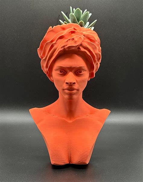 African Woman Bust Planter Beautiful Head Planter Black Etsy