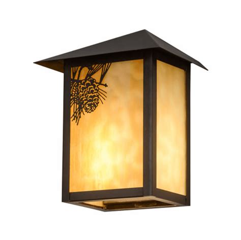 Meyda Custom Seneca Winter Pine Beige Craftsman Wall Mounted Lamp