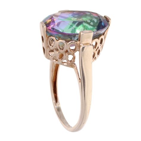 9ct Yellow Gold Mystic Topaz Ring Ramsdens Jewellery