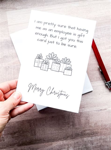 PRINTABLE Christmas Card For Boss Christmas Card For Etsy