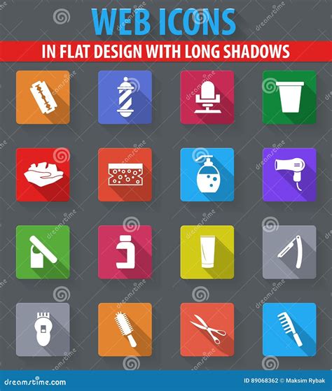 Sistema De Iconos Del Equipo De La Peluquer A Fijados Ilustraci N Del