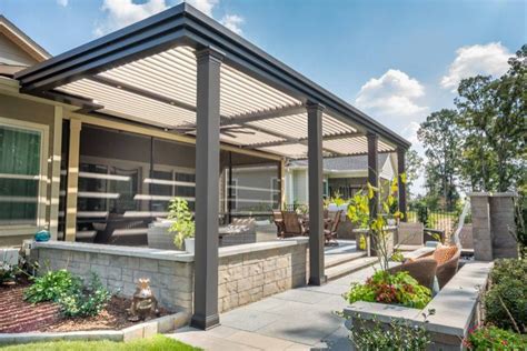 Louvered Pergolas And Motorized Screens Contemporáneo Patio Omaha