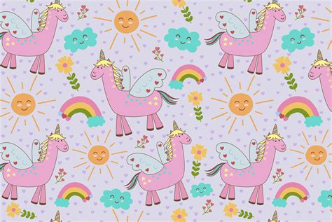 Cute Unicorns Seamless Patterns